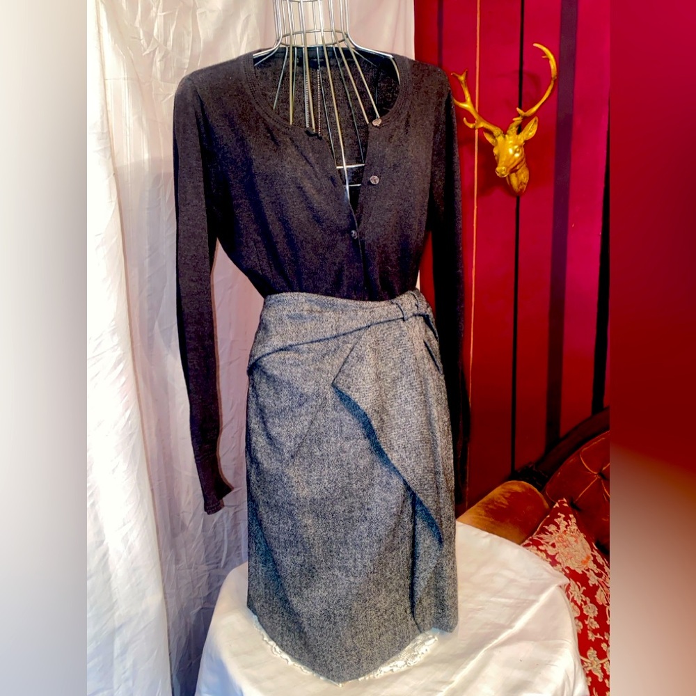 Banana Republic, Gray, Wool Skirt, Size 6